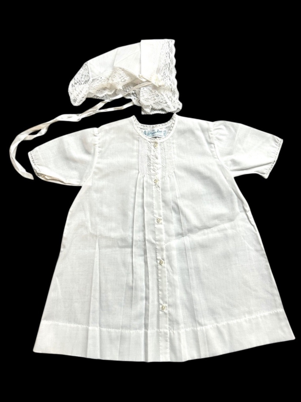 Vintage Feltman Bros. Baby Blessing Christening Gown 2 Piece Set ~ Dress Hat